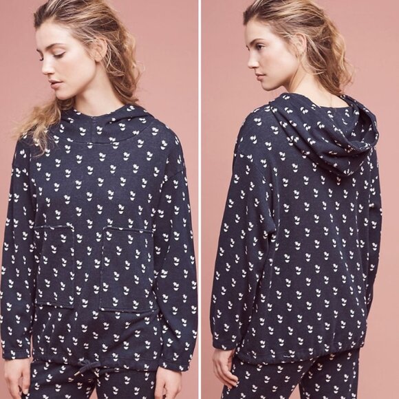 Anthropologie Pluto on the Moon Women’s Navy Cactus Hoodie Sweatshirt Pullover S - Picture 2 of 7